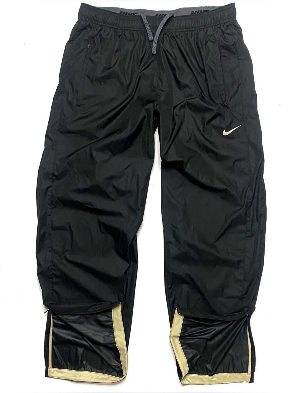 Nike Sportswear Men’s Black & Gold Storm Fit Straight Leg Track Pants Size XL